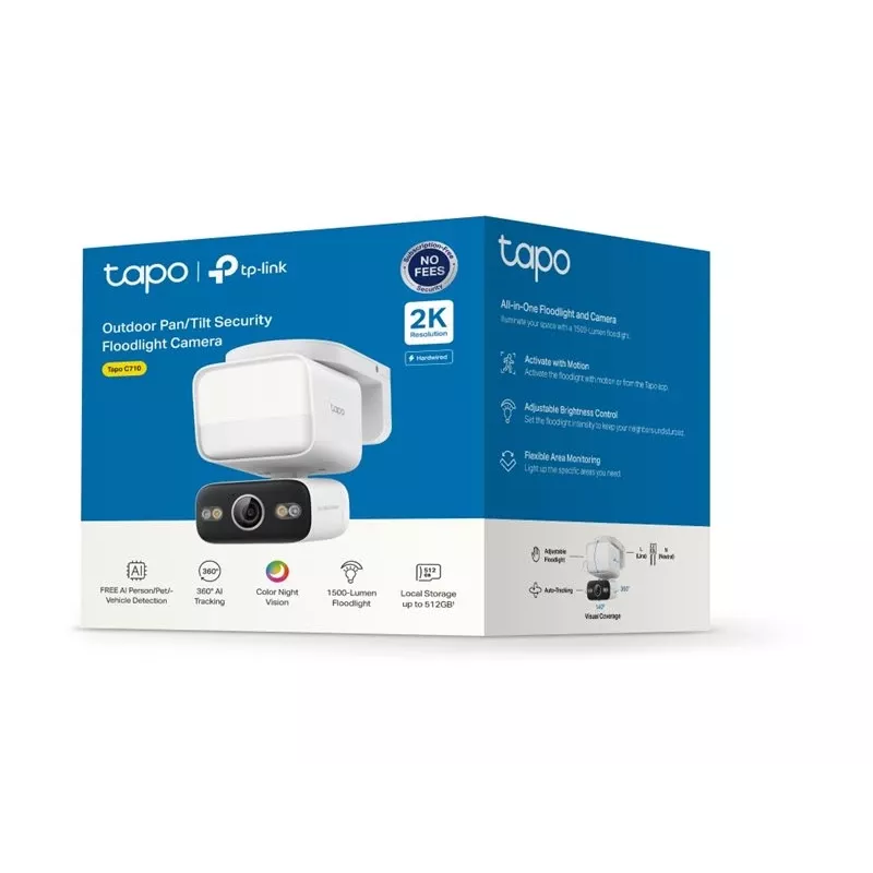 TP-Link Tapo C710 väljas asuv pööratav/kallutatav turvakaamera koos prožektoriga
