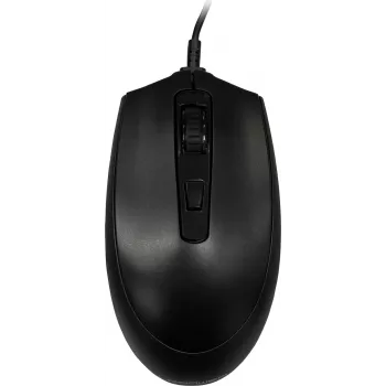Juhtmega USB-hiir LC-Power LC-M721B — must, optiline, ergonoomiline disain