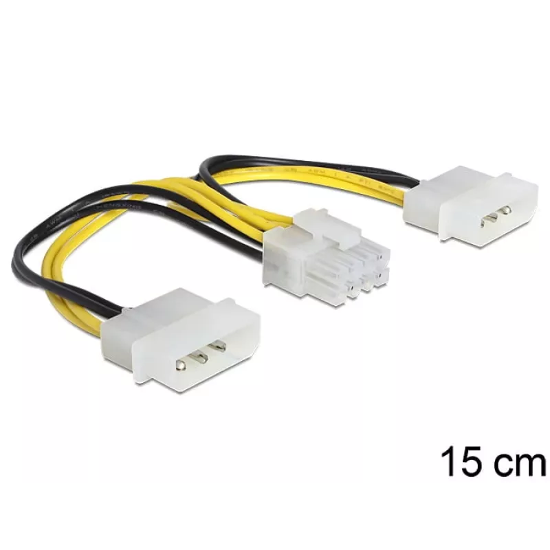 Sisemine toitekaabel DeLOCK 83410 0,15 m EPS 8-kontaktiline Molex 3-kontaktiline