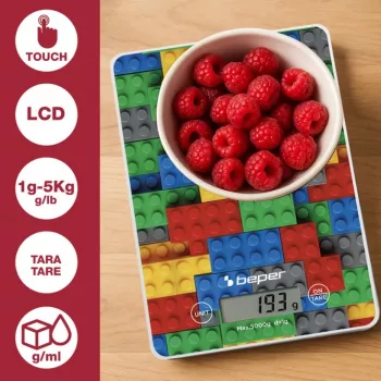 Köögikaal Beper P102BIL005 - digitaalne, 5 kg, 1 g, värvilised klotsid