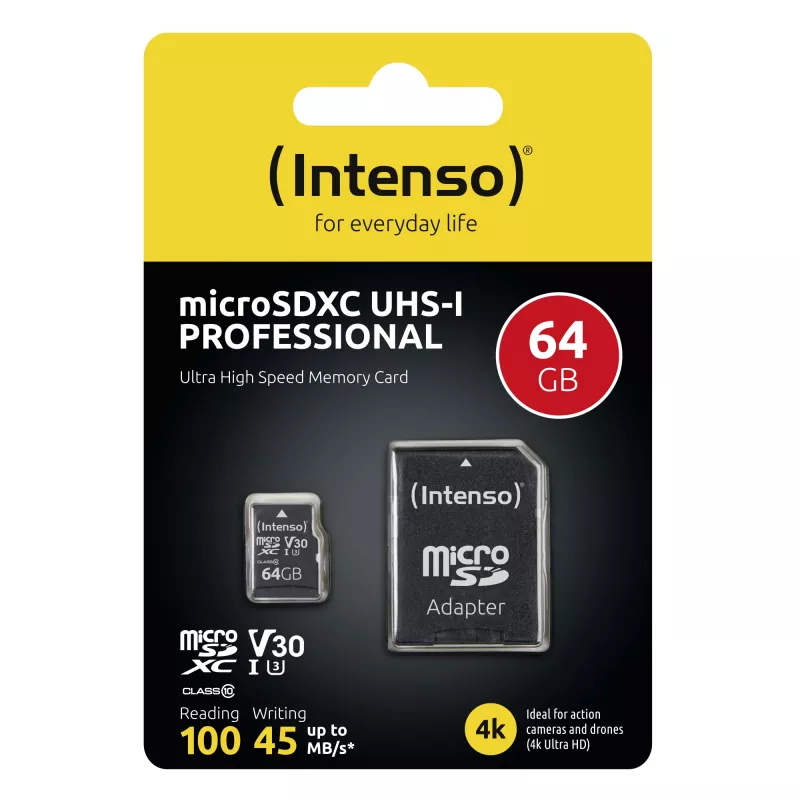 Mälukaart Intenso 64GB MicroSDXC UHS-I Class 10 3433490