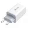 SAVIO LA-07 GaN 65W seinadapter, USB, QC4.0+, PD 3.0, Valge