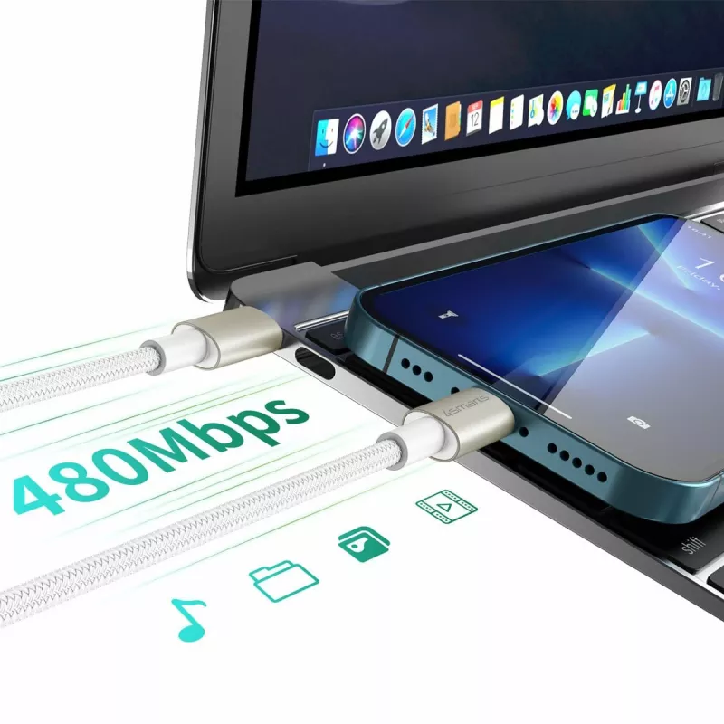 4smarts USB-C to kaabel PremiumCord 60W 3er Set 0.5m+1.5m+3m Valge - Hõbedane, Valge - 3er (540621)