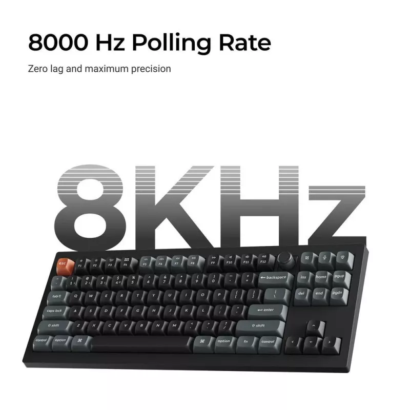 Mehaaniline klaviatuur Keychron V3 Ultra 8K — QWERTY, Bluetooth ja juhtmega, RGB, must