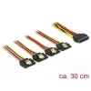 SATA-kaabel DeLOCK 60157 0,3 m SATA 15-kontaktiline 4 × SATA 15-kontaktiline mitmevärviline