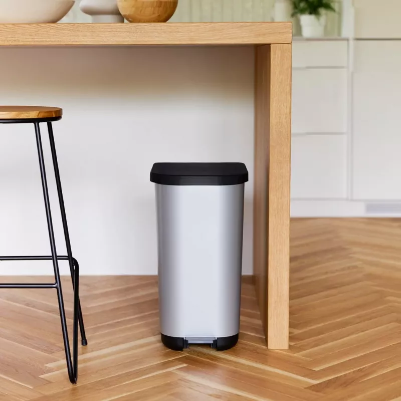 ROTHO Ribo Silver – pedaaliga prügikast – 35 l