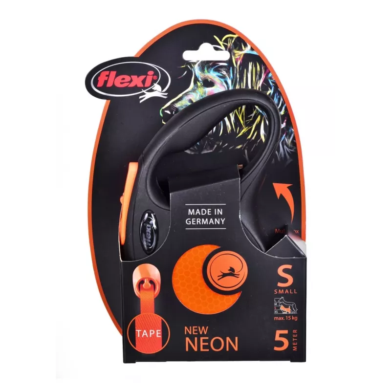 FLEXI uus Neon S - sissetõmmatav jalutusrihm - 5 m