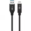 Wentronic goobay - USB kaabel - USB-C (M) to USB Typee A (M) - USB 3,1 Gen 2 3 A - 50cm - Round - Must (41073)
