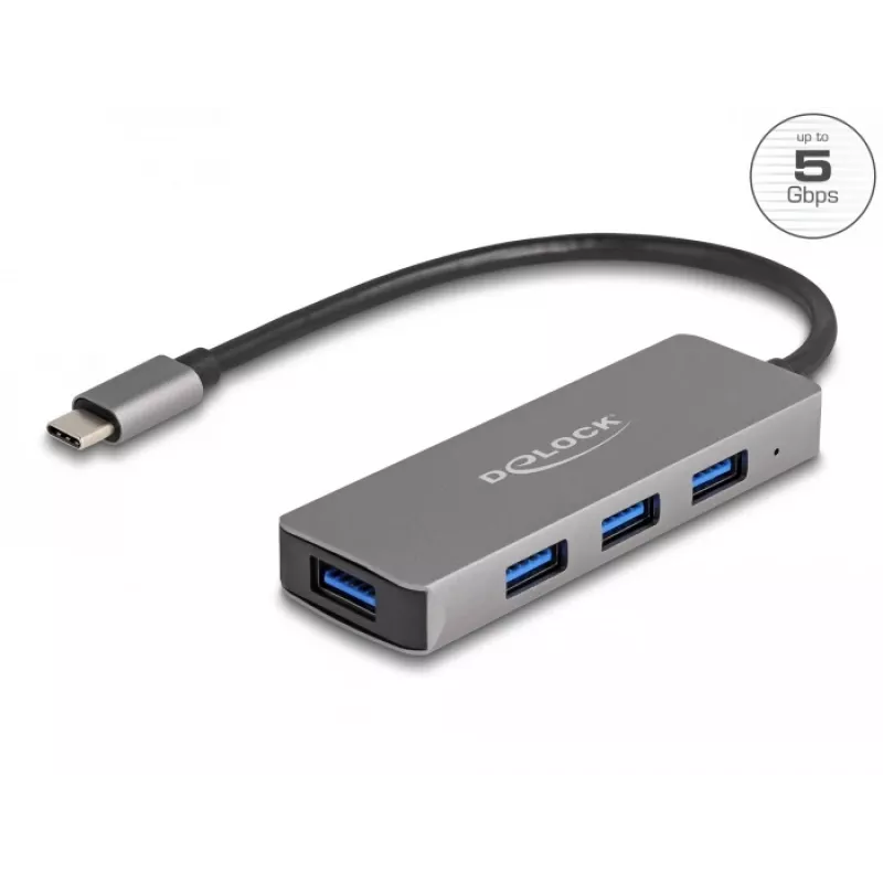 DeLOCK 63173 USB-jaotur USB-C 5000 Mbit/s Must