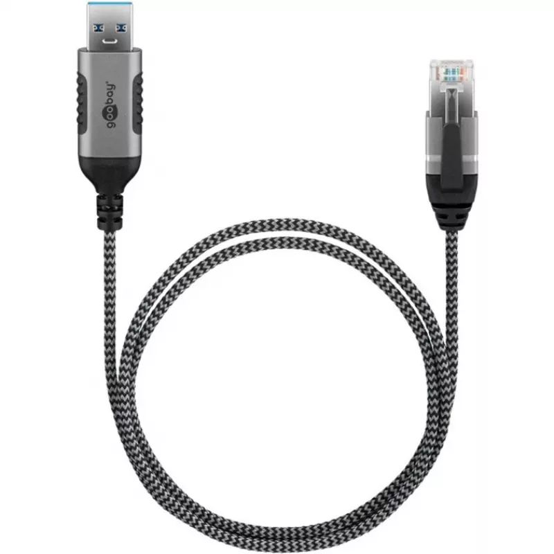 Goobay Ethernet-kaabel USB-A 3.0–RJ45 õhuke 1 m – ühendab ruuteri, modemi või (74393)