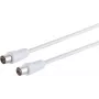 Koaksiaalkaabel S/CONN 80027-128 7,5 m IEC Valge