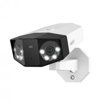 IP-valvekaamera Reolink DUO Series P750 välispaigalduseks, kuulikujuline, 16 MP, 7680×2160, CMOS 1/2,7 tolli, 2,8 mm, 180°×55°, PoE, IP67, sisseehitatud valgusti, mikrofon, kõlar