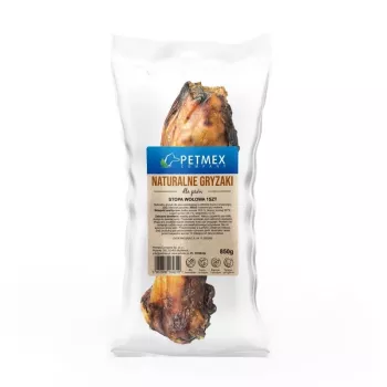 Koeranärimiskont PETMEX Beef foot 850 g — looduslik kauakestev tahke närimiskont, 300 mm, hüpoallergeenne täiskasvanud keskmistele/suurtele koertele