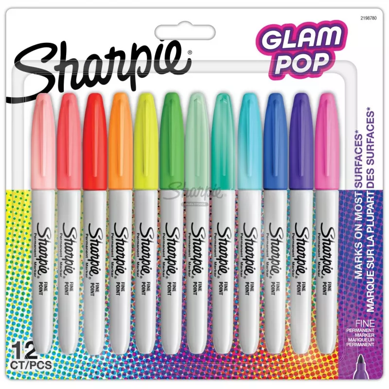 Marker Sharpie 2198780 peen ots 12 tk mitmevärviline (Sinine, Roheline, Oranž, Roosa, Lilla, Punane, Kollane)