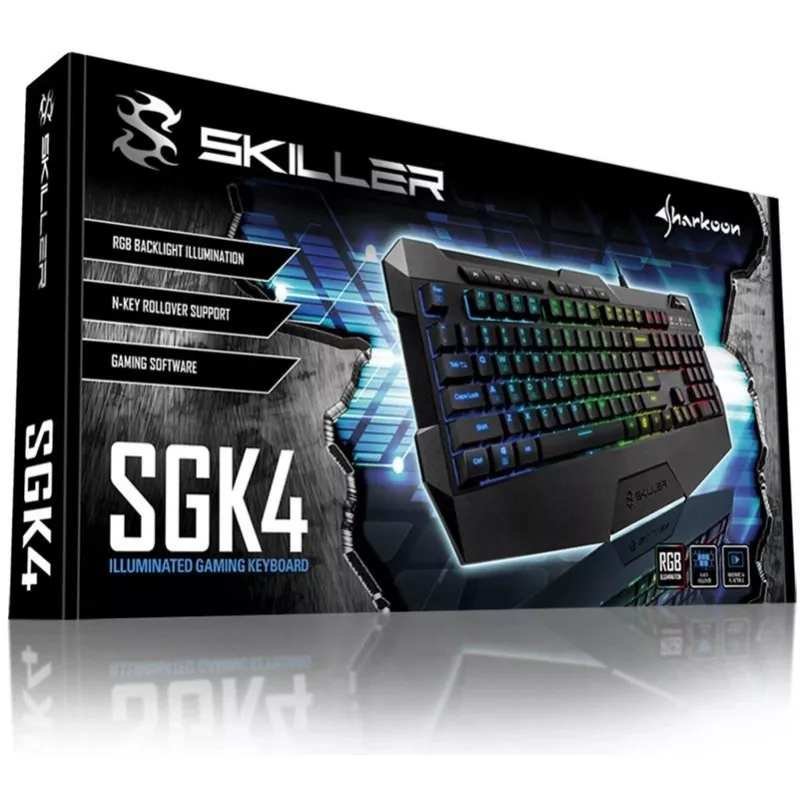 Sharkoon SKILLER SGK4 klaviatuur Gaming USB QWERTZ Saksa Must