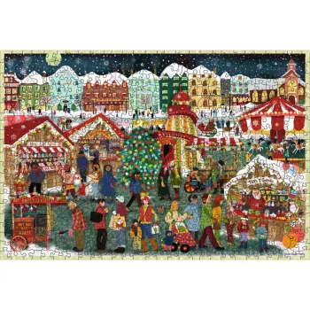 Pusle Ravensburger Wooden Puzzle Christmas Market — 500 tükki, puidust tükid