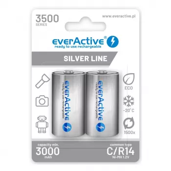 Laetavad patareid everActive R14/C Ni-MH 3500 mAh kasutusvalmis