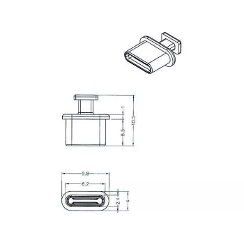 Pistikupesa turvakate DeLOCK 64013 USB USB-C Must