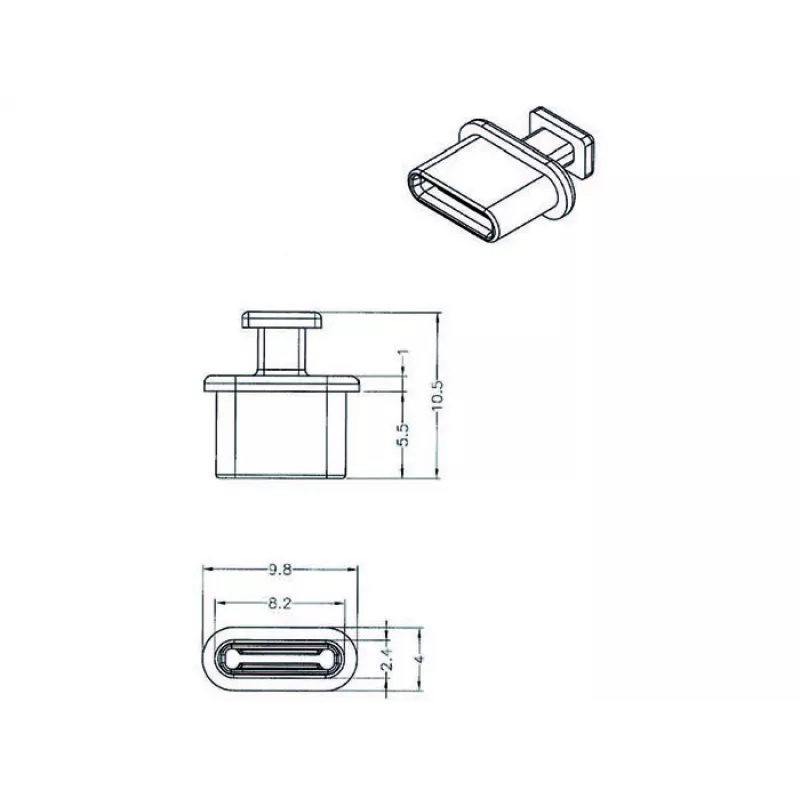 Pistikupesa turvakate DeLOCK 64013 USB USB-C Must