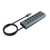 USB-jaotur Akasa AK-HB-21BKCM Alumiinium USB 3.2 Gen 1 5000 Mbit/s