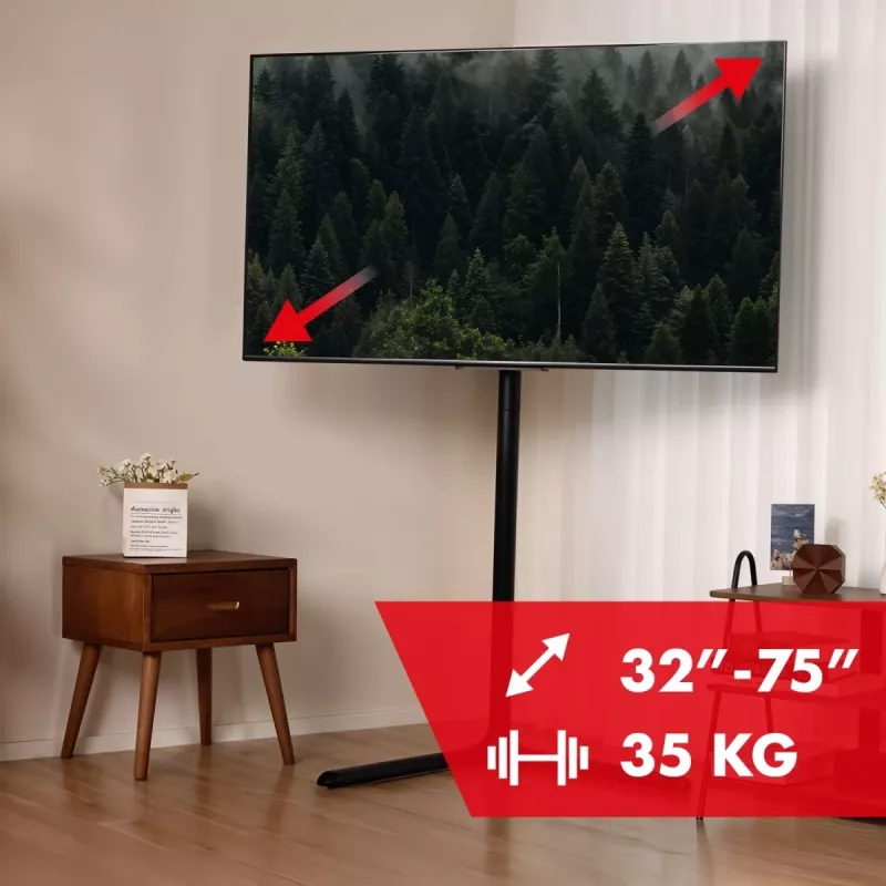TV põrandaalus MACLEAN MC-494 32-tollistele kuni 70-tollistele teleritele, VESA kuni 400×400 mm, maksimaalne koormus 40 kg, kallutus 70°