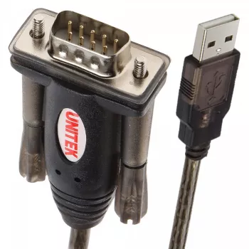 UNITEK Y-105 jadakaabel must 1,5 m USB Type-A DB-9