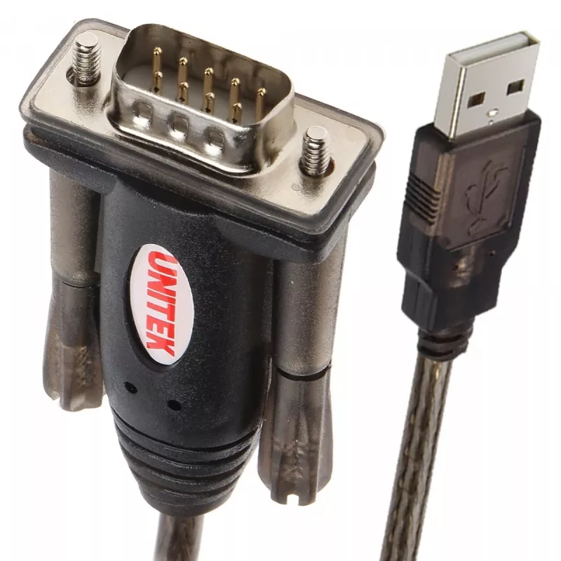 UNITEK Y-105 jadakaabel must 1,5 m USB Type-A DB-9