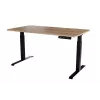 Elektrilise kõrguse reguleerimisega kirjutuslaud MOON LONG 150x80x72-120 must/wotani tamm