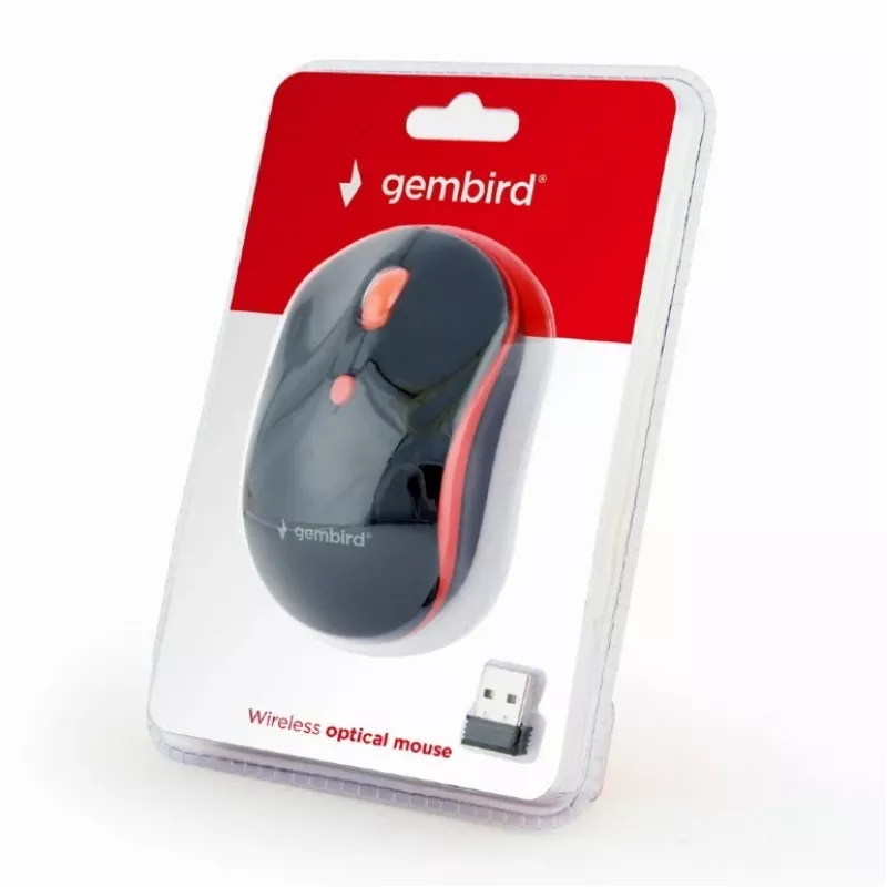 GEMBIRD MUSW-4B-03-R Traadita optiline hiir MUSW-4B-03-R 1600 DPI nano USB Must-Punane