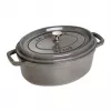 Malmist ovaalne kookotipott Staub 29 cm, grafiithall