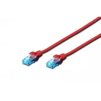 Võrgu ühenduskaabel DIGITUS CAT 5e U/UTP, 1 m, RJ-45–RJ-45, punane