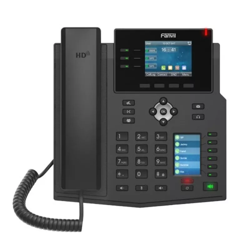 IP-telefon Fanvil X4U must 12 liini LCD Wi-Fi juhtmega telefonitoru
