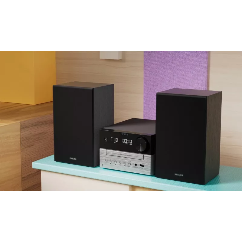 Philips TAM3205M2 koduaudiosüsteem Koduaudio mikrosüsteem 20 W Must, Hõbedane