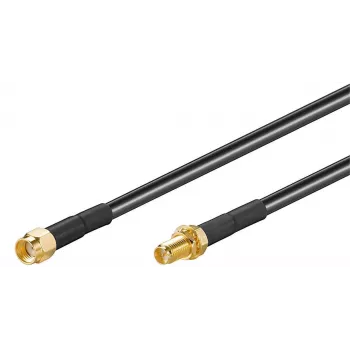Koaksiaalkaabel Microconnect 51675 RP-SMA RP-SMA 1 m Must