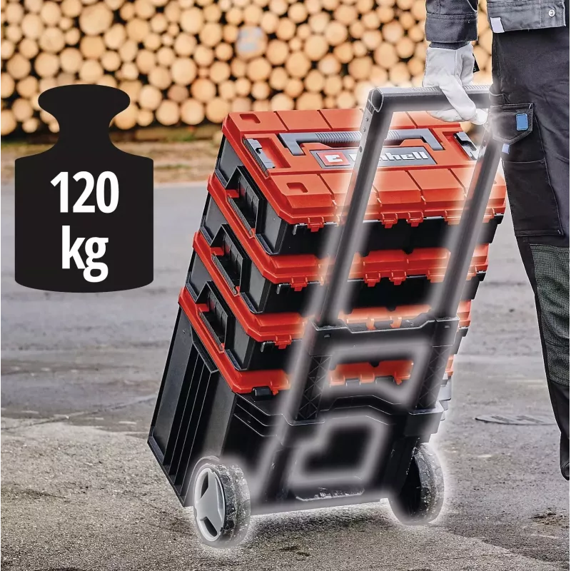 Tööriistakohver Einhell E-Case Tower Must Punane Polüpropüleen Kuumuskindel Pritsmekindel