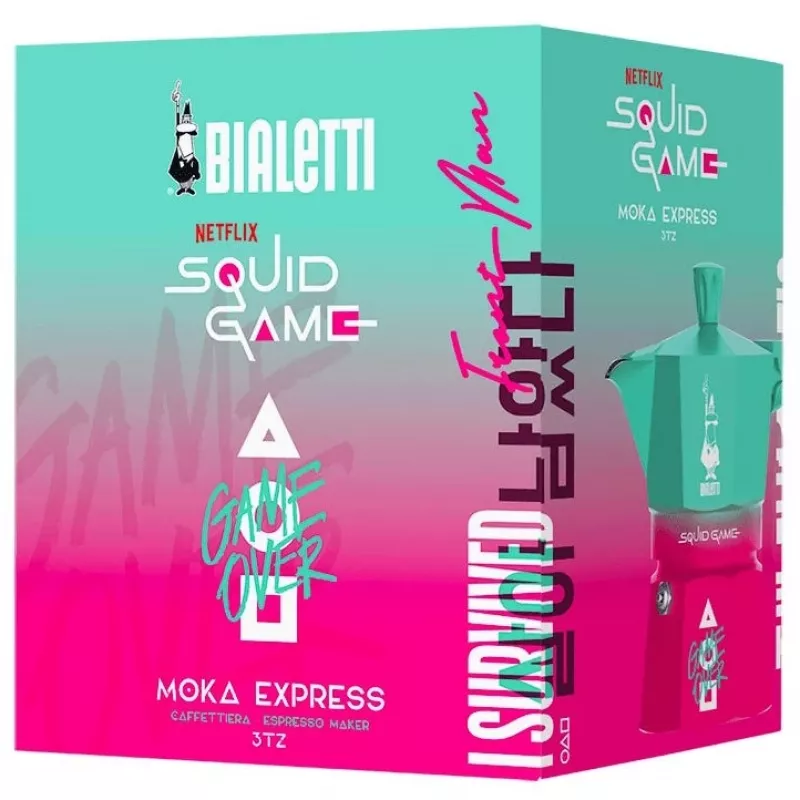 Moka pot Bialetti Squid Game sinine roosa alumiinium