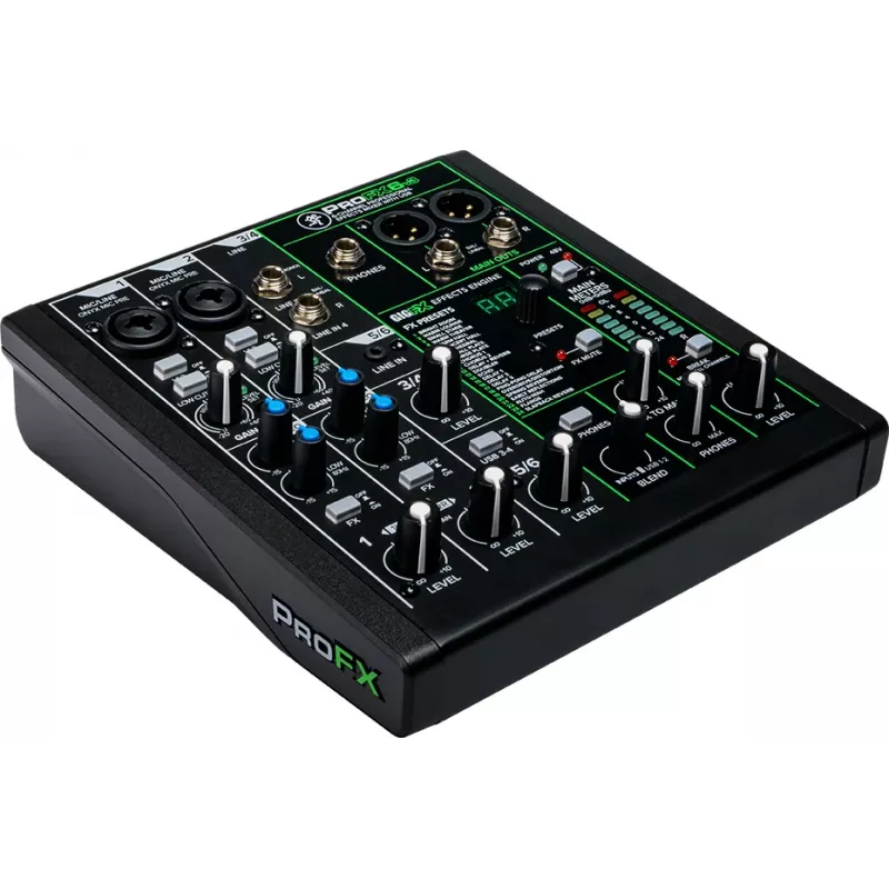 Mikser Mackie ProFX6v3 kompaktne 6-kanaliline analoogmikser USB-liidesega
