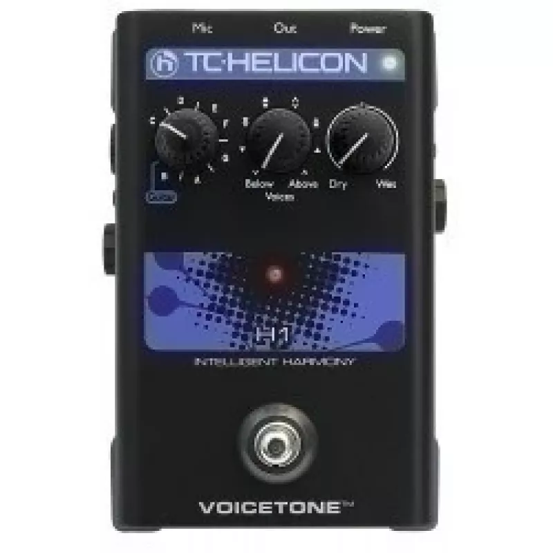 Vokaalharmonisaator TC-Helicon VoiceTone H1 — helikõrguse korrektsioon ja reverberatsiooniefektid live- ja stuudiovokaalidele