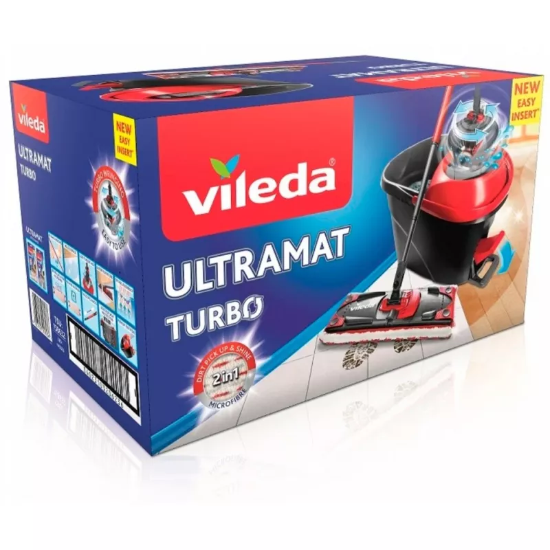 Mopping system bucket VILEDA 140827 – Must fiber, wet cleaning, telescopic handle 130 cm, 35 cm grip, for laminate/tiles/wood