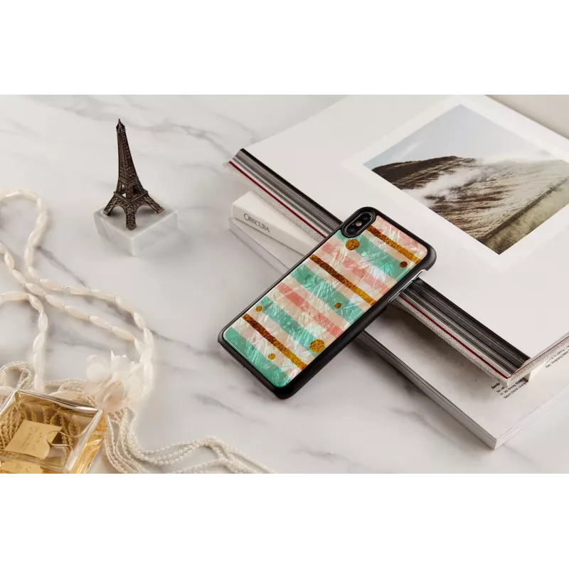 Kaitsev nutitelefoni ümbris iKins iPhone XS Max jaoks — Pop Mint Must, kõva kest kõrgendatud servadega