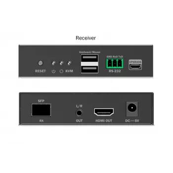 Vastuvõtja Digitus HDMI Fiber KVM IP Vastuvõtja 4K/60Hz Juhtmega USB