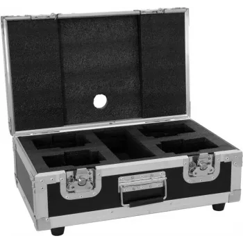 Flightcase Roadinger 4x AKKU Dot 1 RGB/WW QuickDMX jaoks — kaitsev transpordikohver