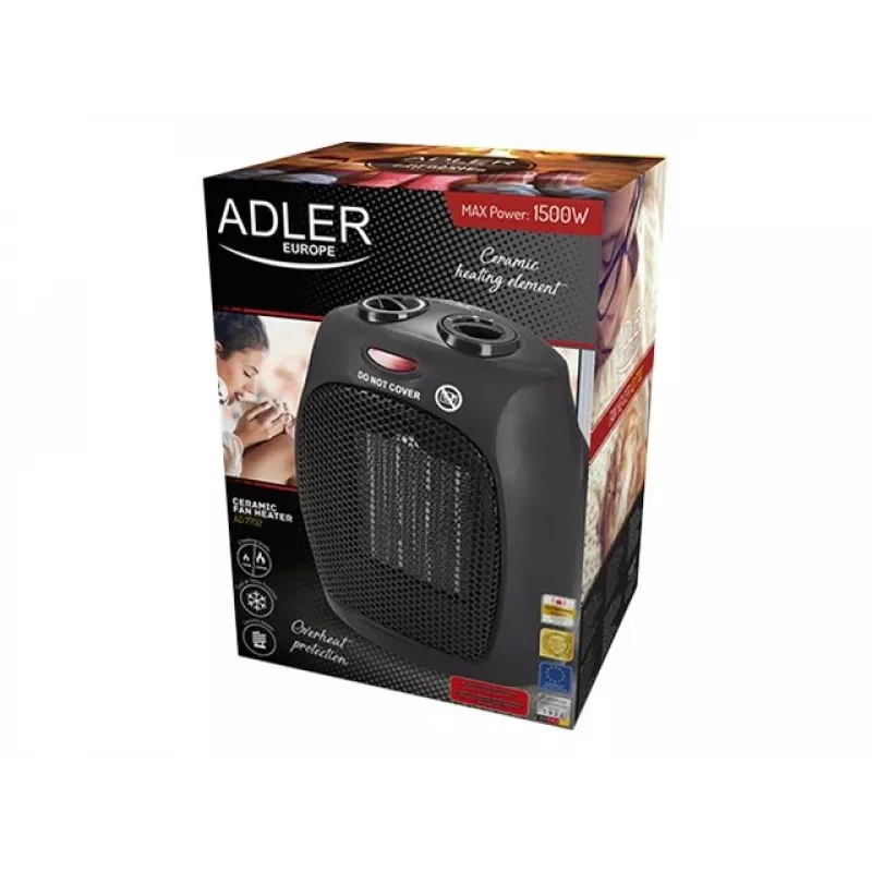 Adler AD 7702 ventilaatoriga elektriline ruumisoojendi siseruumidesse Roostevaba teras 1500 W