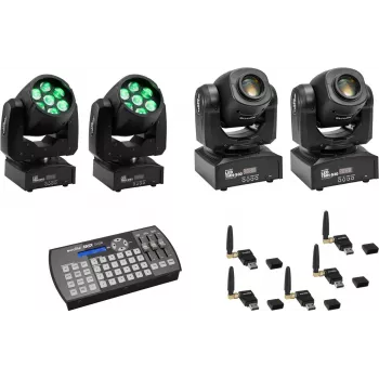 LED-komplekt EUROLITE TMH-W63 TMH-S30 USB QuickDMX Easy Show — DMX-juhitavad LED-pesu- ja punktvalgustid