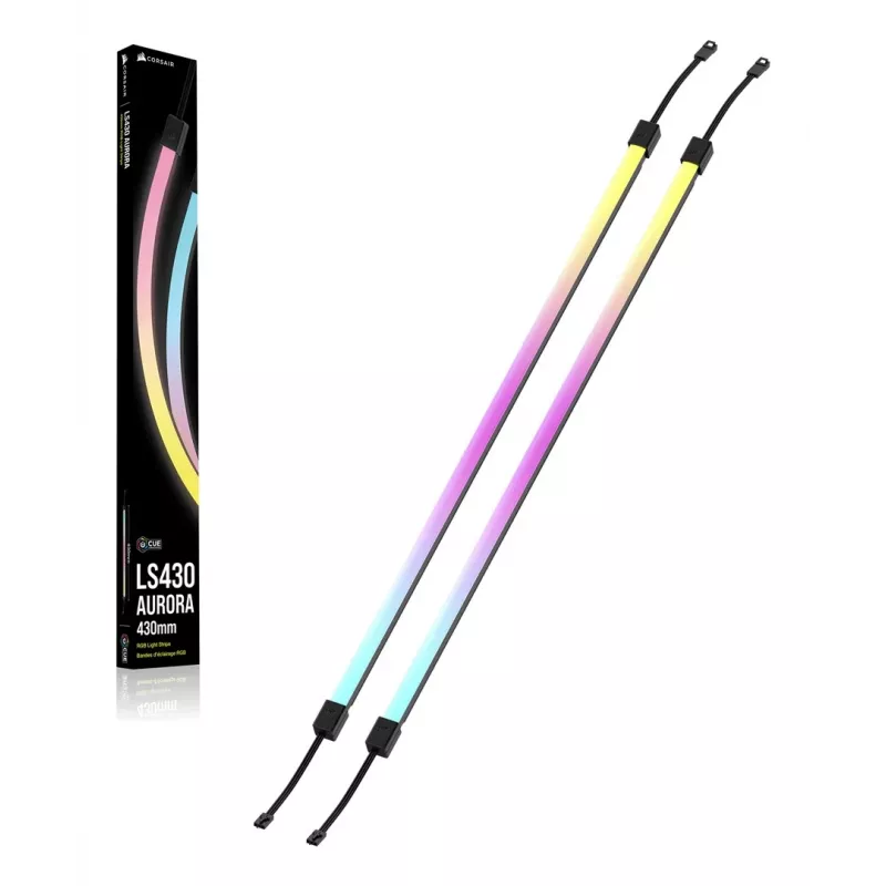 LED-riba CORSAIR LS430 Aurora — mitmevärviline, 430×10×10 mm, 2 tk pakendis