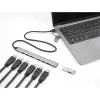 DELOCK 4 pordiga õhuke USB-jaotur — USB 3.2 Gen 1 host USB-C, 3× USB 5 Gbps USB-C + 1× USB 5 Gbps Type-A, hall, metallist