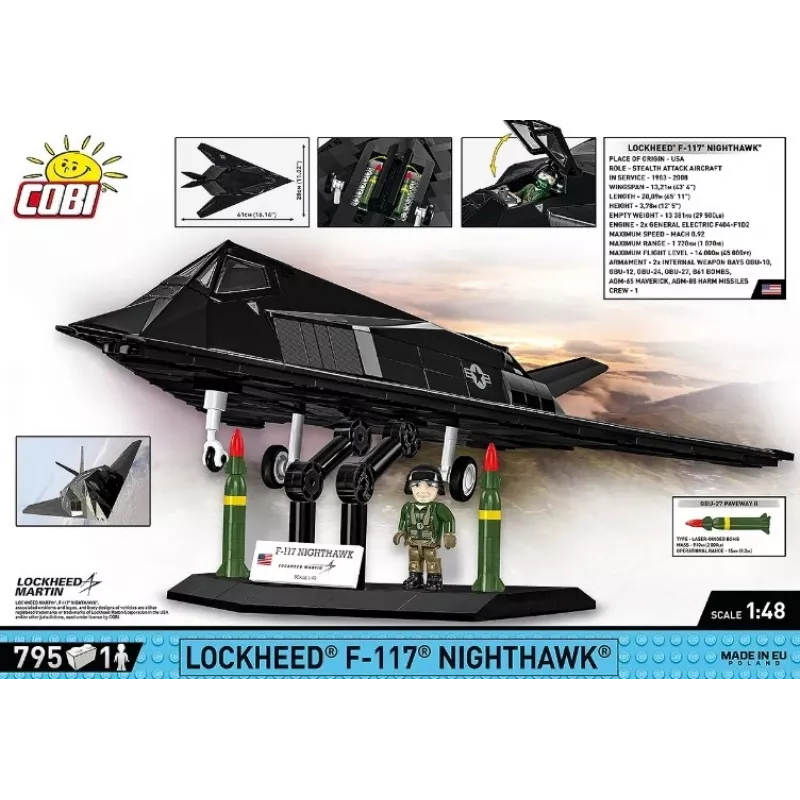 Lockheed F-117 Nighthawk mudelikomplekt (mõõtkavas 1:48)