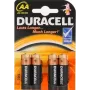 Ühekordne leelispatarei Duracell AA LR6 1,5 V, 4 tk pakendis