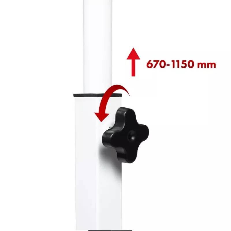 Macleani mobiilne sülearvutilaud, valge, 80x60cm, maks 50kg, reg. kõrgus 67-115cm, MC-124 W