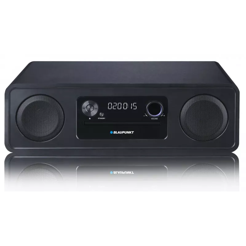 Micro Hi‑Fi süsteem BLAUPUNKT MS20BK — CD/MP3/WMA, Bluetooth 5.0, FM, USB, MicroSD, 2×20W RMS, AUX, RCA, LED-ekraan, 100–240 V, must